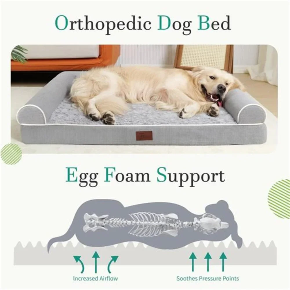 Orthopedic Dog Beds, Waterproof Lined  with Removable and Washable Cover